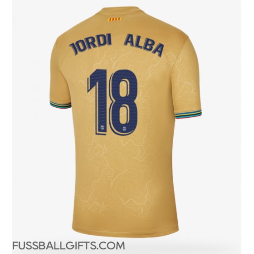 Barcelona Jordi Alba #18 Fußballbekleidung Auswärtstrikot 2022-23 Kurzarm